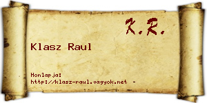Klasz Raul névjegykártya